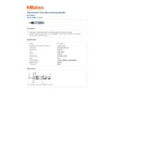 Mitutoyo Series 153 Non-Rotating Spindle Micrometer Head (153-101) - Datasheet