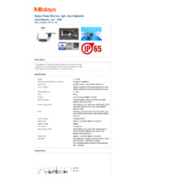 Mitutoyo Series 395 Digital Micrometer (395-374-30) - Datasheet