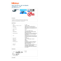 Mitutoyo Series 395 Digital Micrometer (395-371-30) - Datasheet