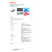 Mitutoyo Series 395 Digital Micrometer (395-372-30) - Datasheet