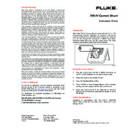 Fluke 700-IV Current Shunt - Datasheet