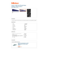Mitutoyo Series 531 Vernier Thumb Clamp Caliper (531-103) - Datasheet