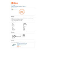 Mitutoyo Series 505 Dial Caliper (505-745) - Datasheet
