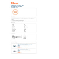 Mitutoyo Series 505 Dial Caliper (505-742) - Datasheet
