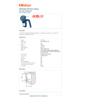 Mitutoyo Series 547 Absolute Digital Thickness Gauge (547-401) - Datasheet