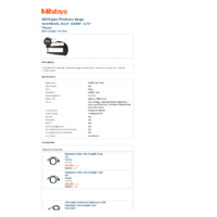 Mitutoyo Series 547 Absolute Digital Thickness Gauge (547-320S) - Datasheet