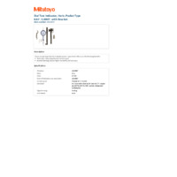 Mitutoyo Series 513 Pocket Dial Test Indicator (513-512T) - Datasheet