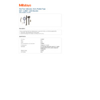 Mitutoyo Series 513 Pocket Dial Test Indicator (513-504T) - Datasheet