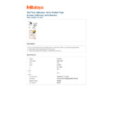 Mitutoyo Series 513 Pocket Dial Test Indicator (513-503T) - Datasheet