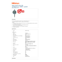 Mitutoyo Series 543 Absolute Digital Indicator (543-795) - Datasheet