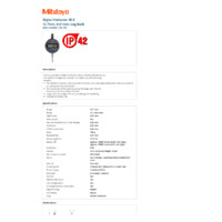 Mitutoyo Series 543 Absolute Digital Indicator (543-781) - Datasheet