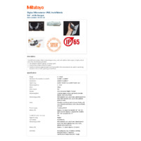Mitutoyo Series 293 IP65 Digital Micrometer (293-351-30) - Datasheet