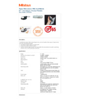 Mitutoyo Series 293 IP65 Digital Micrometer (293-348-30) - Datasheet
