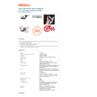 Mitutoyo Series 293 IP65 Digital Micrometer (293-346-30) - Datasheet