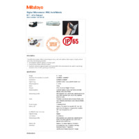 Mitutoyo Series 293 IP65 Digital Micrometer (293-340-30) - Datasheet