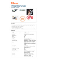 Mitutoyo Series 293 IP65 Digital Micrometer (293-336-30) - Datasheet