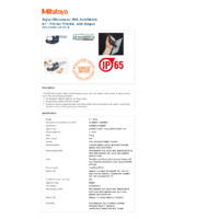 Mitutoyo Series 293 IP65 Digital Micrometer (293-335-30) - Datasheet