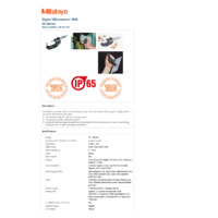 Mitutoyo Series 293 IP65 Digital Micrometer (293-231-30) - Datasheet