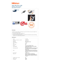 Mitutoyo Series 293 IP65 Digital Micrometer (293-230-30) - Datasheet