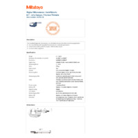 Mitutoyo Series 293 Digital Micrometer (293-832-30) - Datasheet
