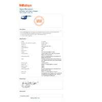 Mitutoyo Series 293 Digital Micrometer (293-821-30) - Datasheet