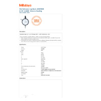 Mitutoyo Series 2 Inch Reading Dial Indicator (2922S) - Datasheet