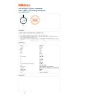 Mitutoyo Series 2 Inch Reading Dial Indicator (2804S-10) - Datasheet