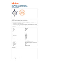 Mitutoyo Series 2 Inch Reading Dial Indicator (2803S-10) - Datasheet