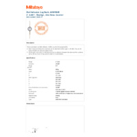Mitutoyo Series 2 Long Stroke Dial Indicator (2424S-19) - Datasheet
