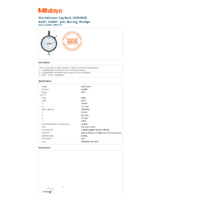 Mitutoyo Series 3 & 4 Large Dial Indicator (3803S-10) - Datasheet