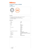 Mitutoyo Series 3 & 4 Large Dial Indicator (3416S) - Datasheet
