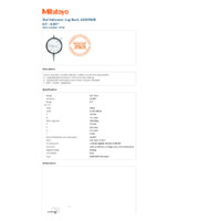 Mitutoyo Series 3 & 4 Large Dial Indicator (3414S) - Datasheet