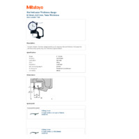Mitutoyo Series 7 Dial Indicator Thickness Gauge (7360) - Datasheet