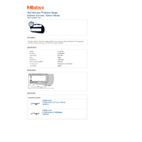 Mitutoyo Series 7 Dial Indicator Thickness Gauge (7323) - Datasheet