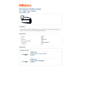 Mitutoyo Series 7 Dial Indicator Thickness Gauge (7322S) - Datasheet