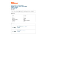Mitutoyo Series 7 Dial Indicator Thickness Gauge (7315) - Datasheet