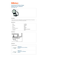 Mitutoyo Series 7 Dial Indicator Thickness Gauge (7305) - Datasheet