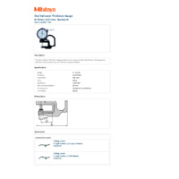 Mitutoyo Series 7 Dial Indicator Thickness Gauge (7301) - Datasheet