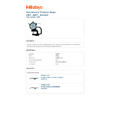 Mitutoyo Series 7 Dial Indicator Thickness Gauge (7300S) - Datasheet