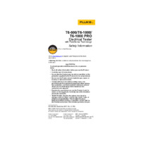 Fluke T6-1000 PRO Electrical Tester - Safety Information