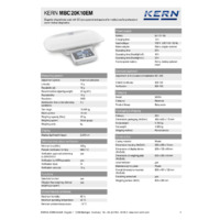 Kern MBC20K10EM Baby Scales - Technical Specifications
