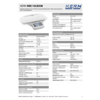 Kern MBC 15K2DEM Baby Scales - Technical Specifications