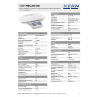 Kern MBC20K10M Baby Scales - Technical Specifications