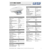 Kern MBC 15K2DM Baby Scales - Technical Specifications