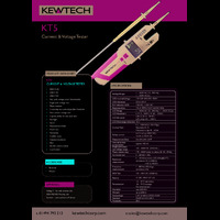 Kewtech KT5 Open Jaw Current & Voltage Tester - Datasheet
