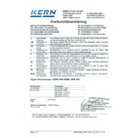 Kern ORM Digital Brix Refractometer - Declaration of Conformity
