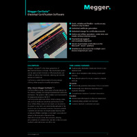 Megger CertSuite™ Electrical Certification Software - Datasheet