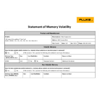 Fluke 190 Series III ScopeMeter Test Tool - Statement of Memory Volatility