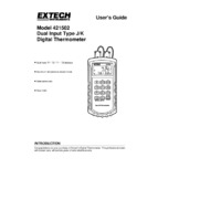 Extech 421502 Type J & K Dual Input Thermometer with Alarm - User Manual