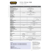 Martindale VT12, VT25, & VT28 Two-Pole Voltage & Continuity Tester - Datasheet